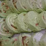 Green Tea Swiss Roll with Strawberry Jams