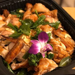 Garlic Infused Roasted Chicken with Thai Garlic Sauce