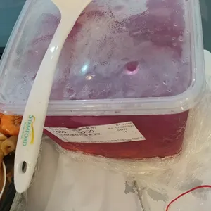Chilled Purple Dragon Fruit with Sea Coconut, Aloe Vera and Peach