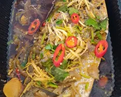 Happiness Steamed Whole (Spicy) <i> Barramundi cantonese style steamed barramundi with thai spices and shallot </i> | Customer Photo | Grain