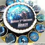 1x Avengers Birthday @$78.9 (Size: Classic (7 Inch Cake + 12 Cupcakes)) (Big Candles: 1) (Small Candles: 6)