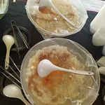 Chilled Almond Beancurd with Fruit Cocktail