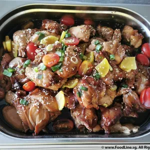 Baked Teriyaki Chicken Chop with Pickles 日式烤鸡扒