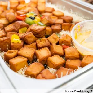 Codfish Tofu Bites <i> with lemon cheese dip </i>