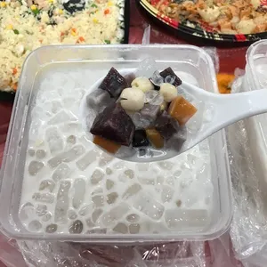 Chilled Coconut Sago with Japanese Yam and Purple Sweet Potato