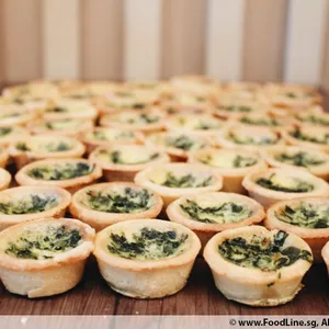 Mini Spinach and Feta Quiche (V) <i>savoury french tart</i>