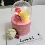 Crystal Glass with Fresh Florals (Size: 6" Tall (10 - 15 pax)) (Flavour: Rose Lychee)