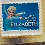 FROZEN PRINCESS (Size: 8 Inch (12-18 pax)) (Flavours: Vanilla) (Eggless: No) (Big Candles: 1) (Small Candles: 6)