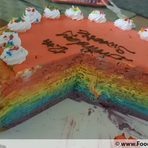 Rainbow Mille Crepe Cake (Size: 9 Inch)