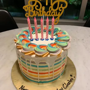 TCD07 Rainbow Twirl (Cake Size: 7 Inch) (Cake Flavours: Pandan)