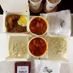 Curry Chicken with Rice Set (Main Course: Curry Chicken Served with Fragrant White Rice) (Cold/Hot Drink: Cold) (Drinks (Large): Lemon Tea) (Side Bites: Kaya Toast)