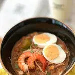 Mee Siam Set (Main Course: Mee Siam) (Drink: Homemade Barley (Hot)) (Side Bites: Kaya Toast)