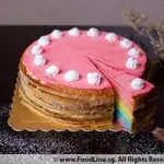 Rainbow Mille Crepe Cake (Size: 9 Inch)