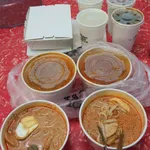 2 Curry Chicken with Rice + 2 Laksa + 4 Drinks (Main Course: Curry Chicken with Rice x2 + Laksa x2) (Drinks (Large) - First Selection: Homemade Barley (Cold)) (Drinks (Large) - Second Selection: Homemade Barley (Cold)) (Drinks (Large) - Third Selection: Milo (Cold)) (Drinks (Large) - Fourth Selection: Kopi O (Cold))