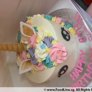 Unicorn Buttercream Cake (Size: 8" (Classic Flavour) (For 10-14 Pax)) (Flavour: Fudgy Chocolate (most popular!)) (Add-on Desserts: None) (Add-on Balloons: None)