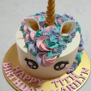 Unicorn Buttercream Cake (Size: 6" (Classic Flavour) (For 6-8 Pax)) (Flavour: Vanilla Bean) (Add-on Desserts: None) (Add-on Balloons: None)