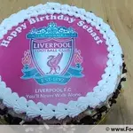 LIVERPOOL (*Price from $58.90 onward) (Size: 8 Inch (12-18 pax)) (Flavours: Chocolate) (Eggless: No) (Big Candles: 4) (Small Candles: 6)