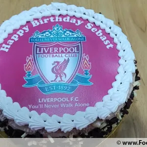 LIVERPOOL (*Price from $58.90 onward) (Size: 8 Inch (12-18 pax)) (Flavours: Chocolate) (Eggless: No) (Big Candles: 4) (Small Candles: 6)
