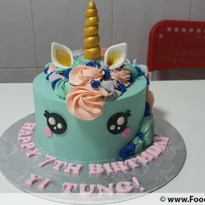 Unicorn Buttercream Cake (Size: 6" (Classic Flavour) (For 6-8 Pax)) (Flavour: Fudgy Chocolate (most popular!)) (Add-on Desserts: None) (Add-on Balloons: None)