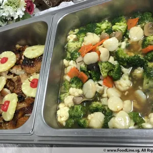 Broccoli & Cauliflower with Fresh Scallop & Almond Crisp