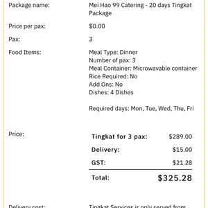 20 days Tingkat Package