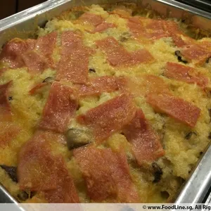 Baked Cheese Turkey Ham & Mushroom Rice