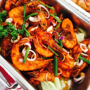 沙嗲虾 Fried Prawn w/ Satay Sauce (New)