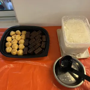 Double Fudge Belgium Brownie & Vanilla Profiteroles