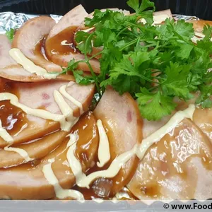 Honey Baked Turkey Ham with Garlic Honey Mustard sauce