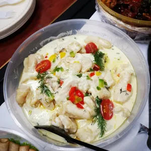 Grilled Fish Fillet with Lemon Dill Cream