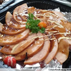 Honey Baked Turkey Ham with Garlic Honey Mustard sauce