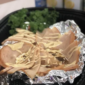 Honey Baked Turkey Ham with Garlic Honey Mustard sauce