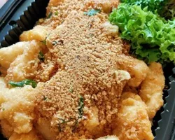 Golden Fish Fillet with Cereal | Customer Photo | Team Catering Pte Ltd