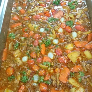 Traditional Beef Stew with Celery, Carrots, & Potatoes