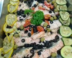 Slow Baked Salmon Fillet with Zucchini & Olives | Customer Photo | Royal Catering