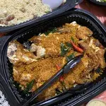 Crispy Butter Roasted Chicken with Double Salted Egg Crumble 金沙咸蛋烧鲜鸡