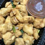 Battered Fish Fillet with Spicy Conpoy Sauce in Cantonese Style 蒜香辣味鱼片