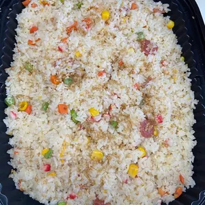 Fragrant Garlic Fried Rice with Double Seafood 蒜香海鲜炒饭