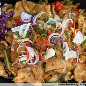 姜葱炒肉片 Sliced Pork w/ Ginger & Spring Onion