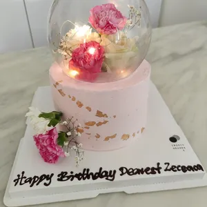 Crystal Glass with Fresh Florals (Flavour: Rose Lychee) (Size: 6" (8 - 10 pax))