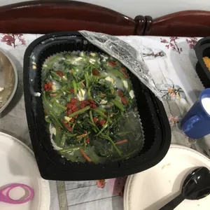 Spinach with Trio of Egg in Superior Stock