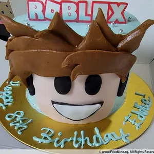 Roblox Cake (Size: Approx. 4-5 pax (0.4 kg)- Single Tier) (Flavours: Chocolate)