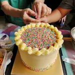 Rainbow Cake (Frosting: Cream Cheese) (Weight: 1.5kg- 7")