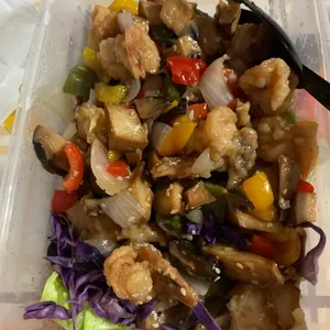 鸡腿菇蒜茸虾球(去壳) Garlic Prawn w/ Mushroom (De-Shell) (NEW)
