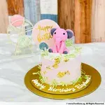 Pink Elephant Cream Cake (Size: Approx. 4-5 pax (0.4 kg)- Single Tier) (Flavours: Chocolate Banana)