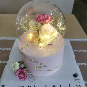 Crystal Glass with Fresh Florals (Flavour: strawberry shortcake) (Size: 6" (8 - 10 pax))