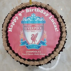 LIVERPOOL (*Price from $58.90 onward) (Size: 8 Inch (12-18 pax)) (Flavours: Chocolate) (Eggless: No) (Big Candles: 1) (Small Candles: 1)