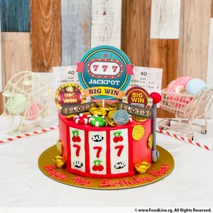 Jackpot Money Pulling Cake (Size: 8" - Approx. 10-15 pax (1 kg)) (Flavour: Chocolate Cookies & Cream)