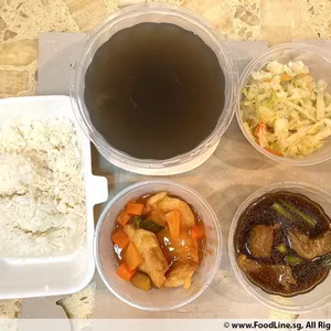 Tingkat - 3 Dishes + 1 soup/ 4 Dishes  (20 days)(Lunch)