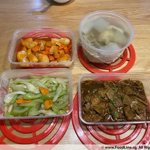 Tingkat - 3 Dishes + 1 soup/ 4 Dishes  (20 days)(Dinner)
